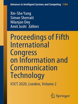 cover image of Proceedings of Fifth International Congress on Information and Communication Technology